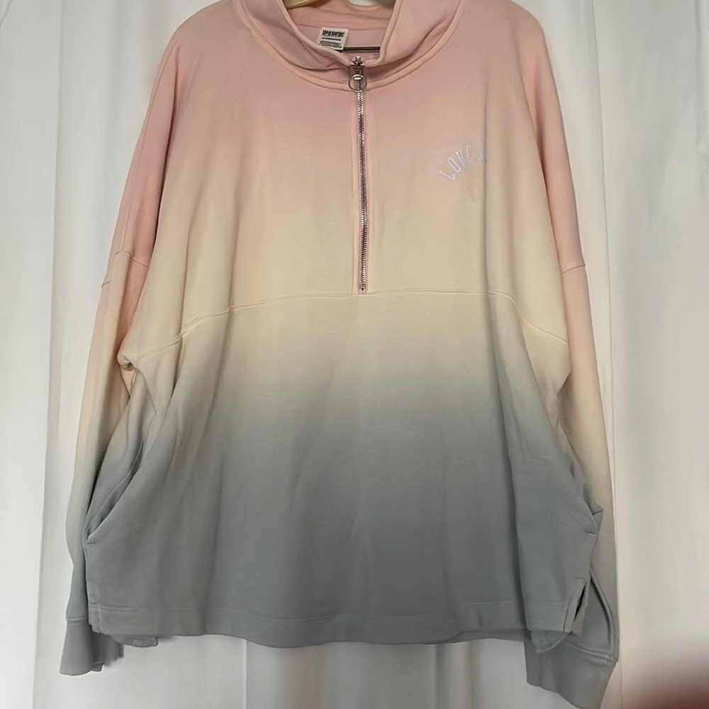 EUC - PINK Victoria Secret 3 quarter zip sweater
